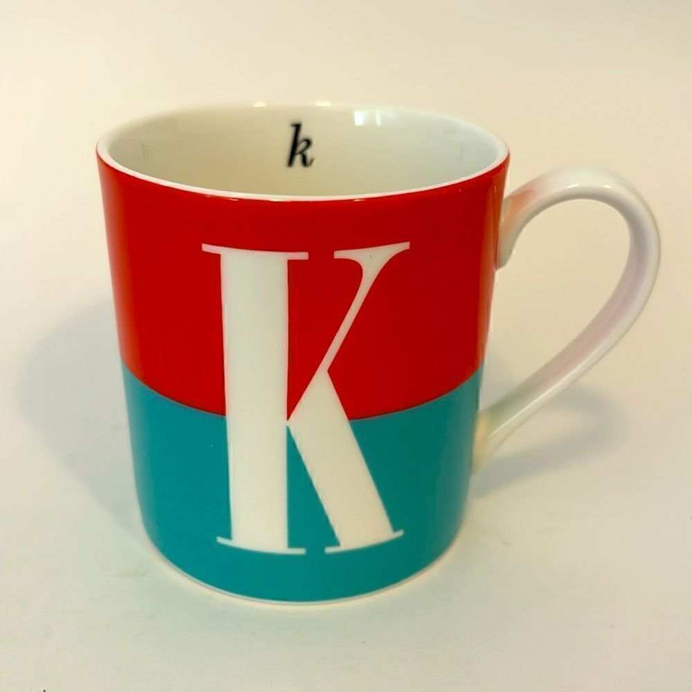 Kate Spade Wickford Red Letter Day Initial K Coffee Cup Mug
